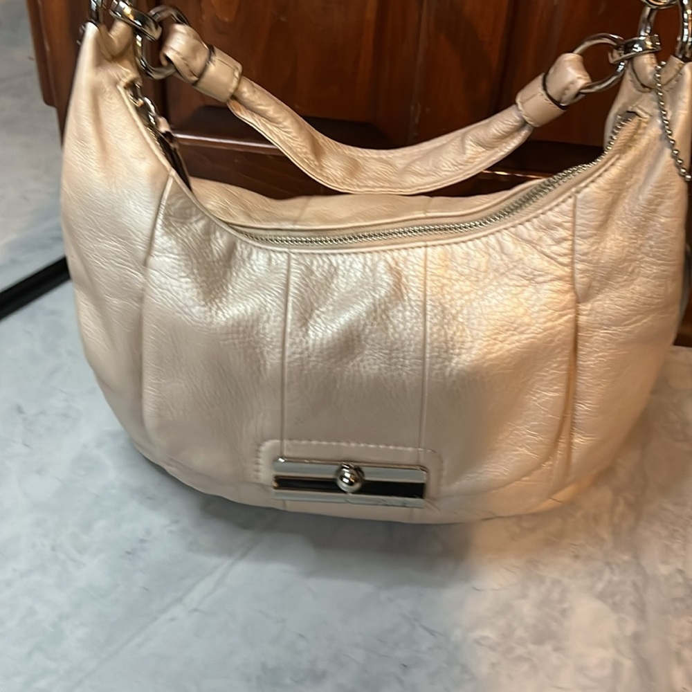 Coach  Kristen 16808 metallic pearl leather Shoulder bag  Satchel  Crossbody EUC - Picture 6 of 17